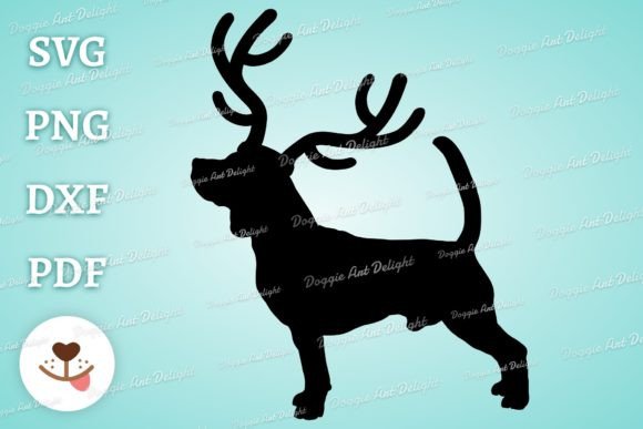 Beagle Reindeer Antlers Christmas Dog