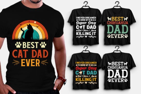 Cat Dog Dad T-Shirt Design