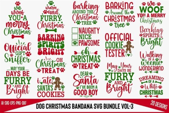Christmas Bandana SVG Bundle Vol-3