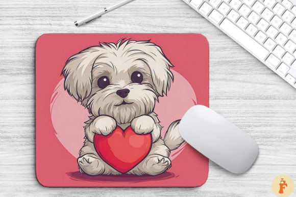 Cute Havanese Dog Hugging Heart
