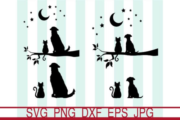 Dog and Cat Love Silhouette