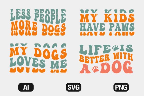 Dog Retro Wavy SVG Bundle