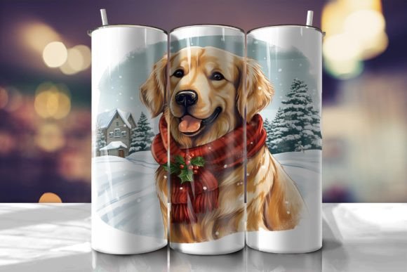 Golden Retriever Dog Tumbler Wrap