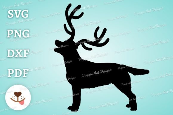 Labrador Christmas Dog Reindeer Svg Png
