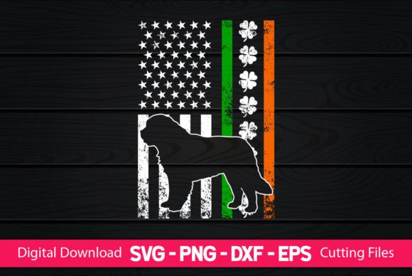 Newfoundland Dog American Flag