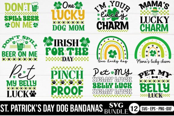 St.patrick s Day Dog Bandanas SVG Bundle